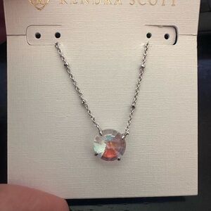 Kendra Scott Silver Jolie short Necklace with Multicolor Pendant